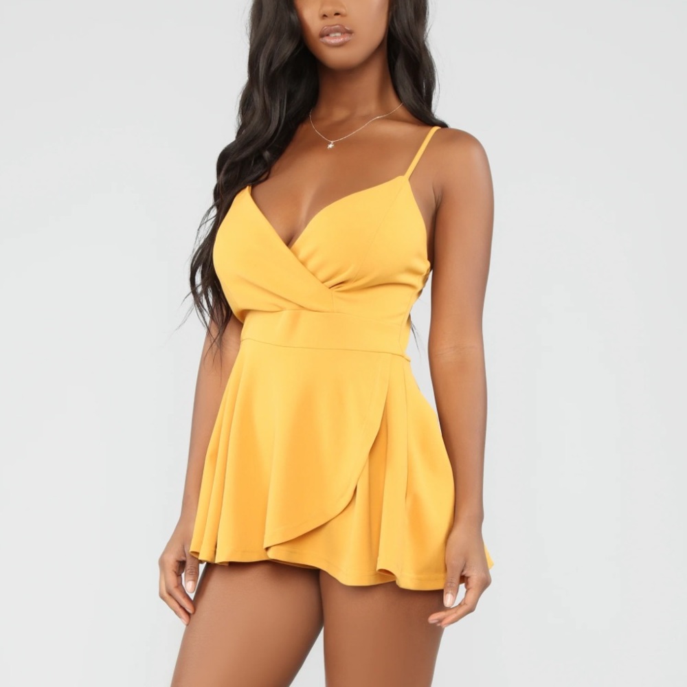 Mustard Surplice Romper